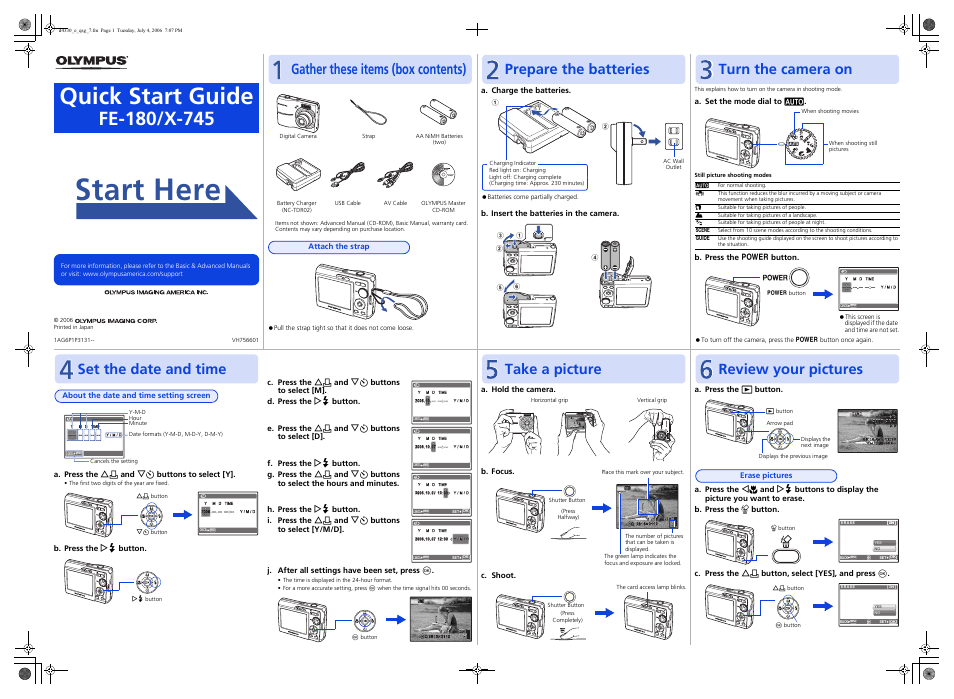 Olympus FE-180 User Manual | 2 pages