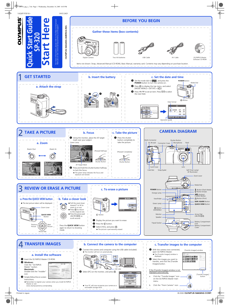 Olympus SP-320 User Manual | 1 page