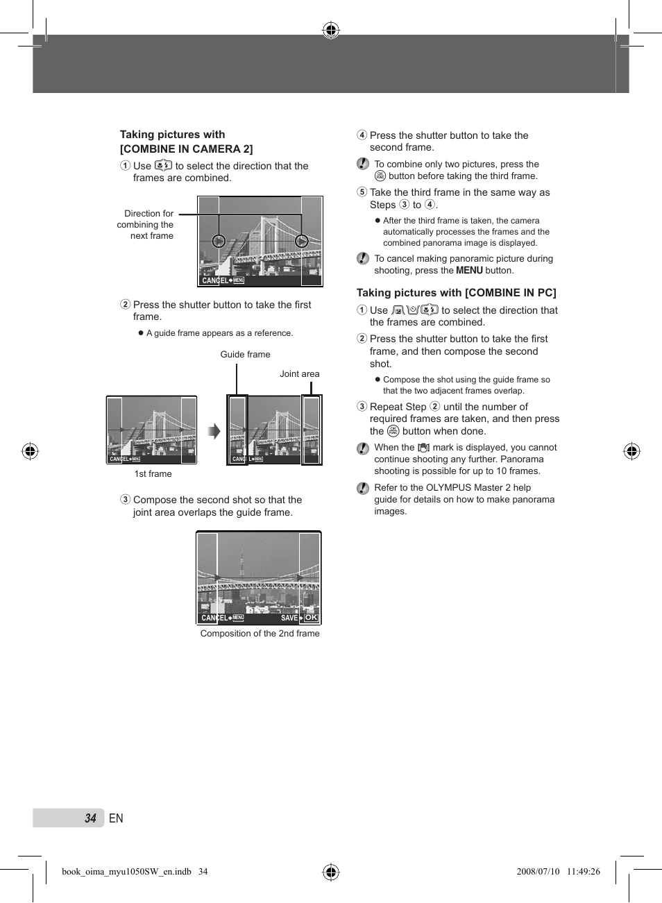 34 en | Olympus Stylus 1050 SW User Manual | Page 34 / 86