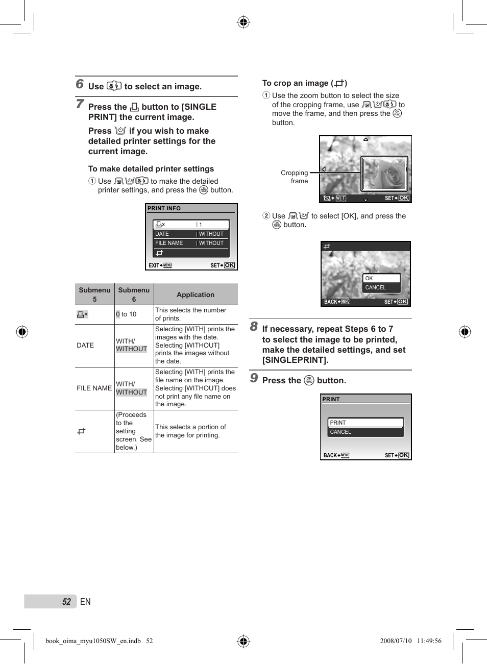 52 en | Olympus Stylus 1050 SW User Manual | Page 52 / 86