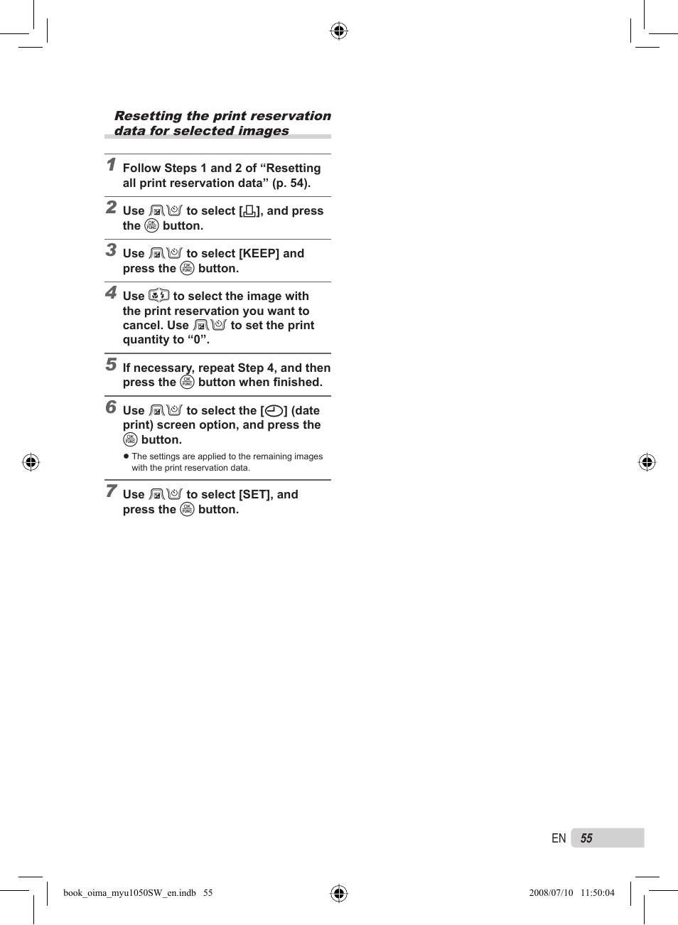 Olympus Stylus 1050 SW User Manual | Page 55 / 86