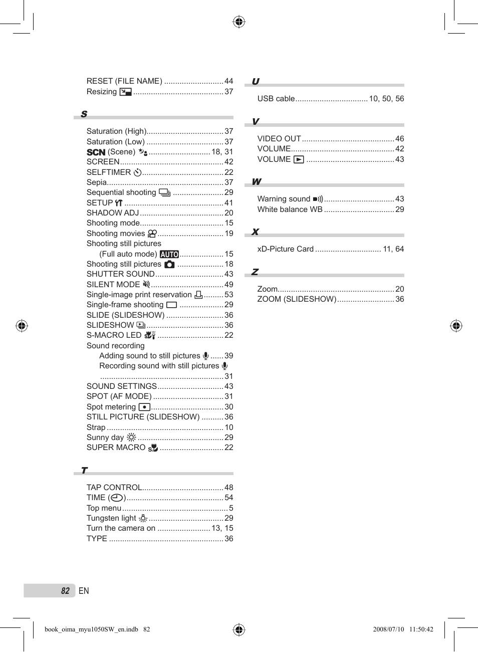 Olympus Stylus 1050 SW User Manual | Page 82 / 86