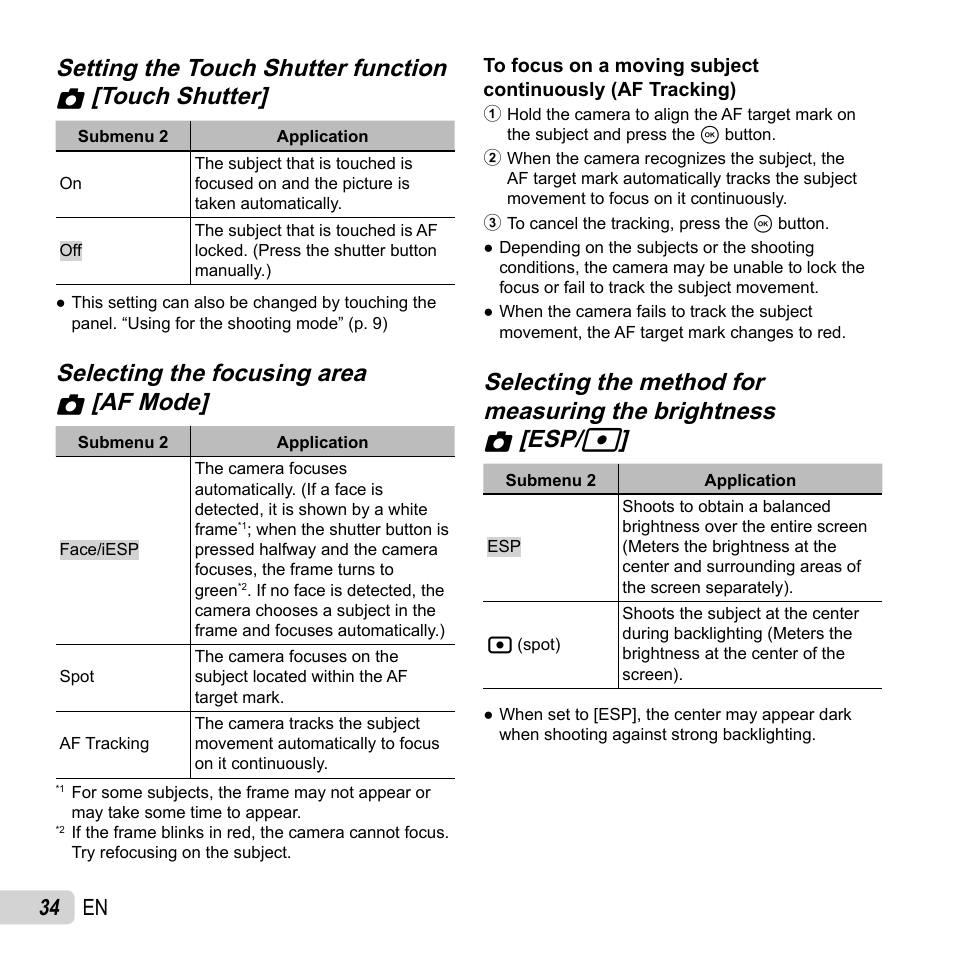 34 en | Olympus SH-50 iHS User Manual | Page 34 / 88