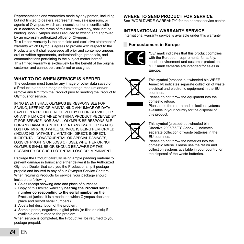 84 en | Olympus SH-50 iHS User Manual | Page 84 / 88