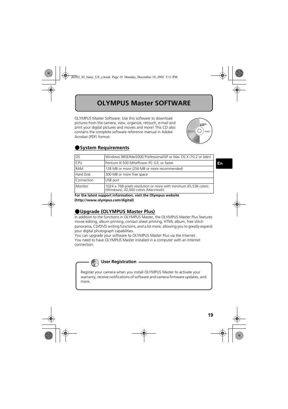 Olympus master software | Olympus STYLUS 700 User Manual | Page 19 / 84