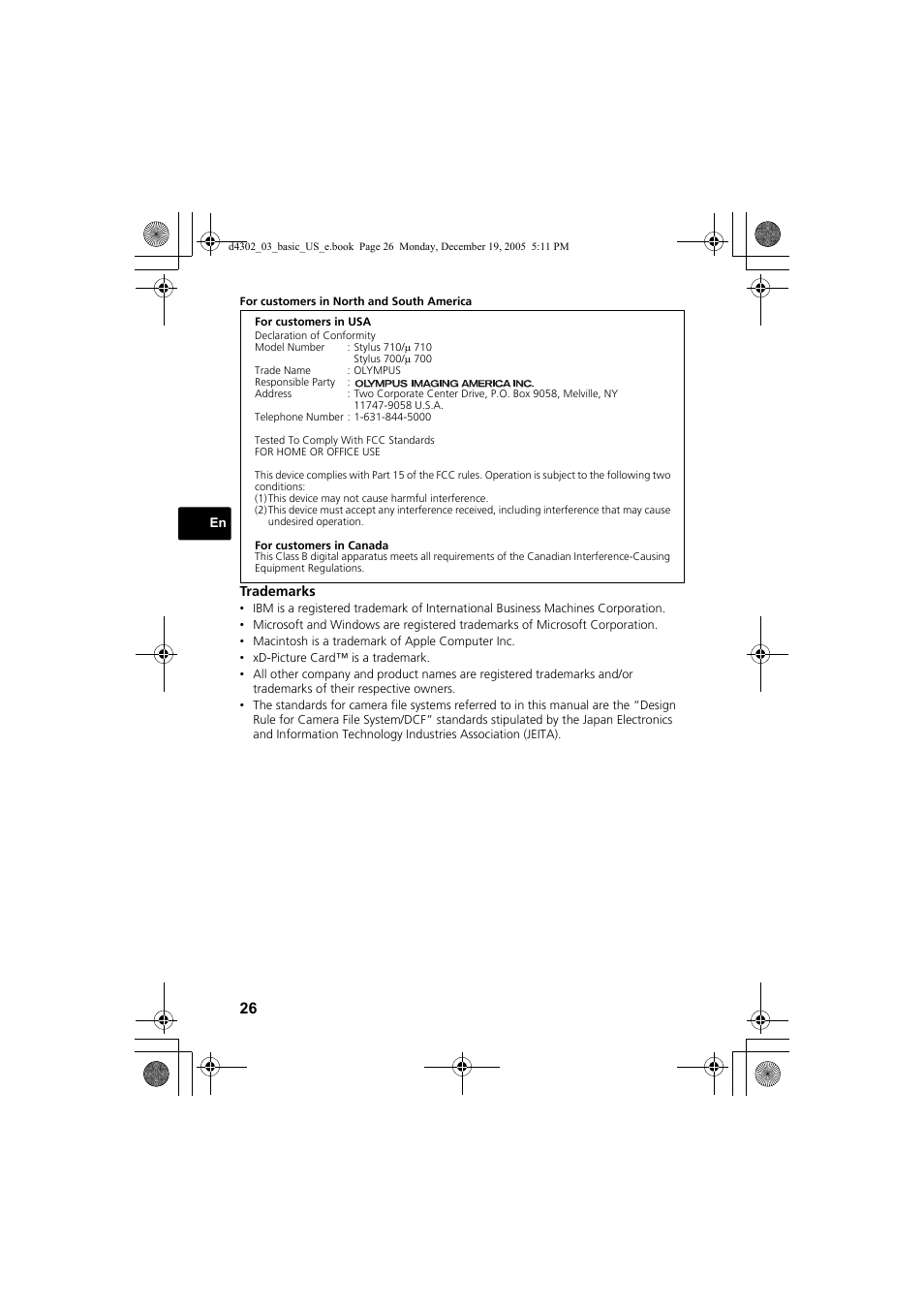 Olympus STYLUS 700 User Manual | Page 26 / 84