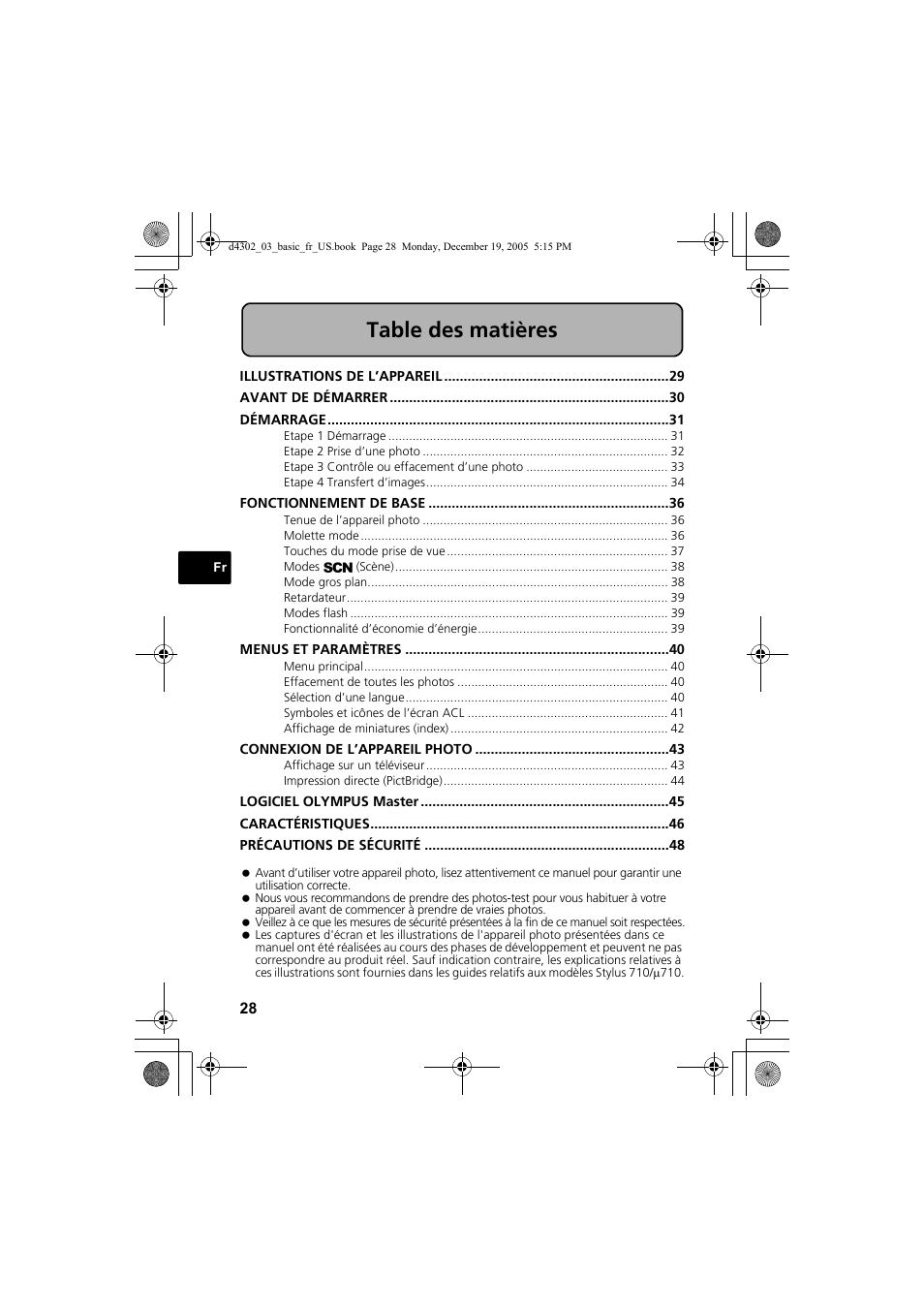 Olympus STYLUS 700 User Manual | Page 28 / 84