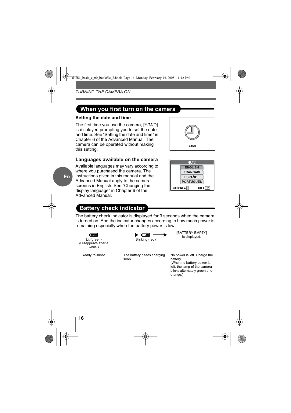 Olympus D-630 Zoom User Manual | Page 16 / 100