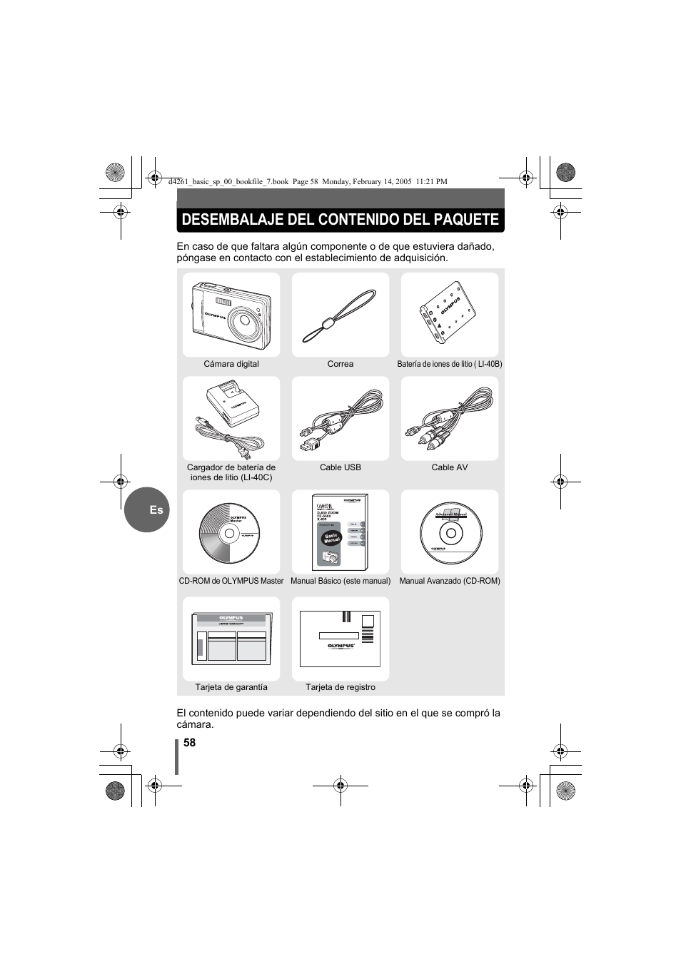 Olympus D-630 Zoom User Manual | Page 58 / 100