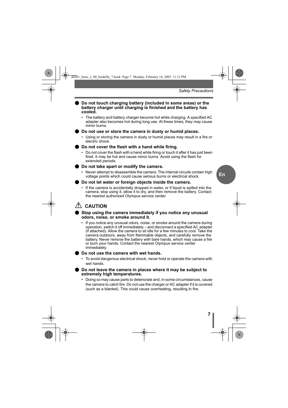 Olympus D-630 Zoom User Manual | Page 7 / 100