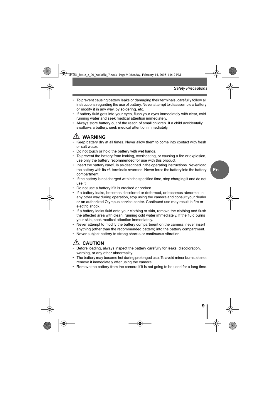 Olympus D-630 Zoom User Manual | Page 9 / 100