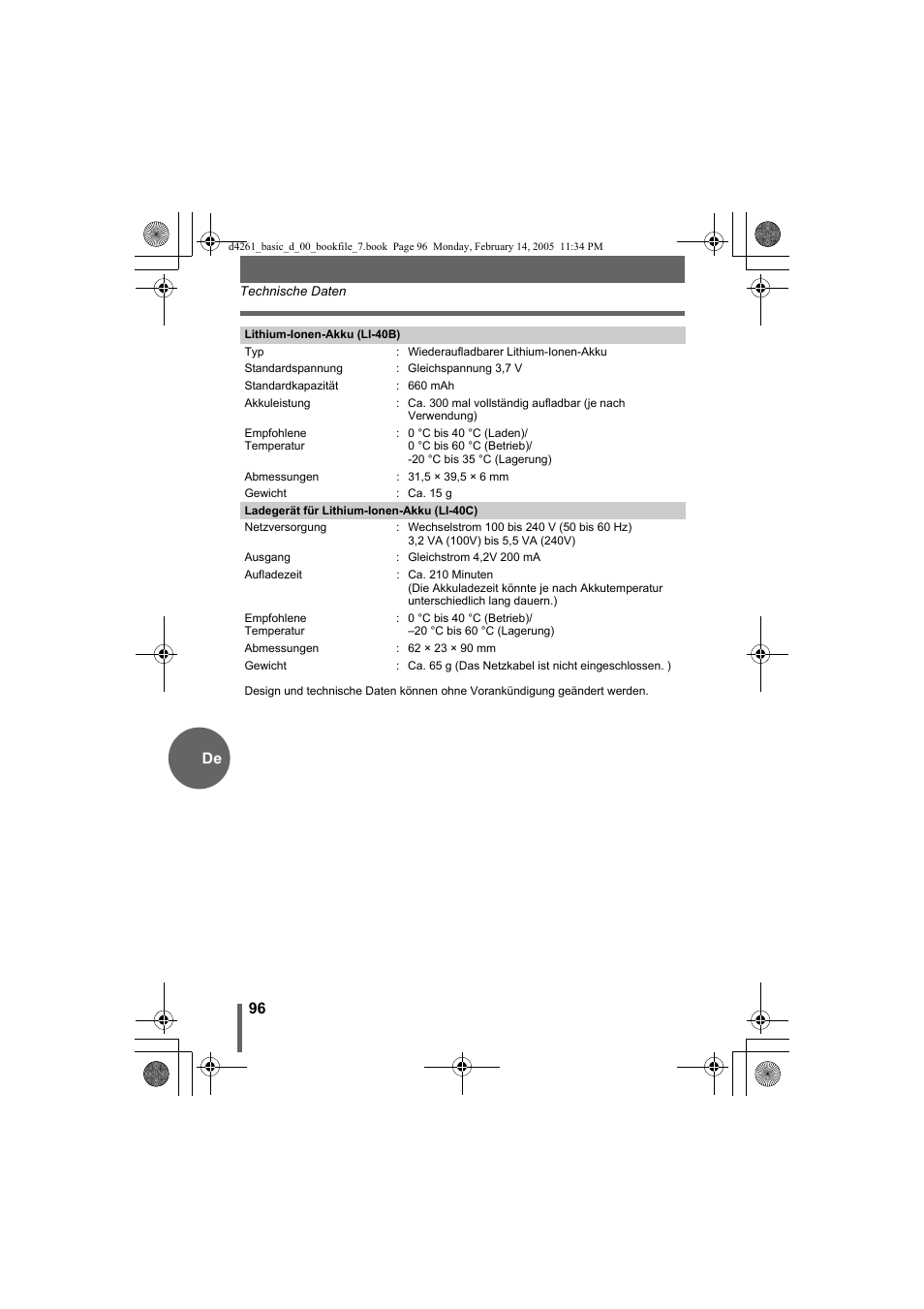 Olympus D-630 Zoom User Manual | Page 96 / 100