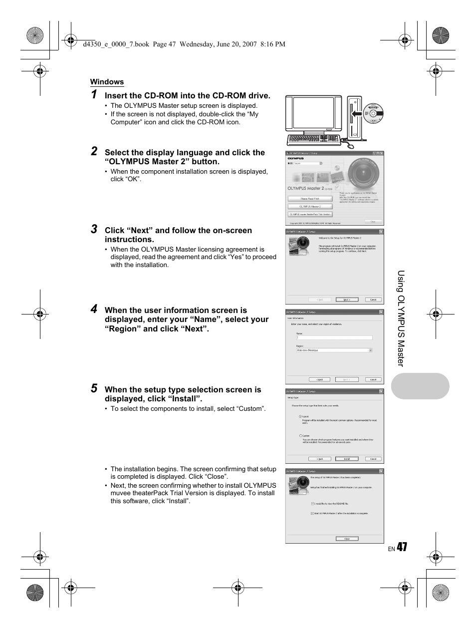 Olympus STYLUS 820 User Manual | Page 47 / 84