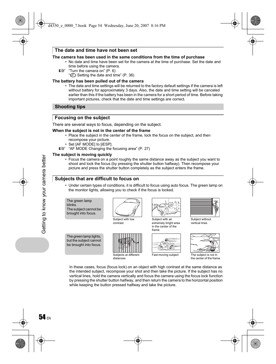 Getting to know your camera better | Olympus STYLUS 820 User Manual | Page 54 / 84