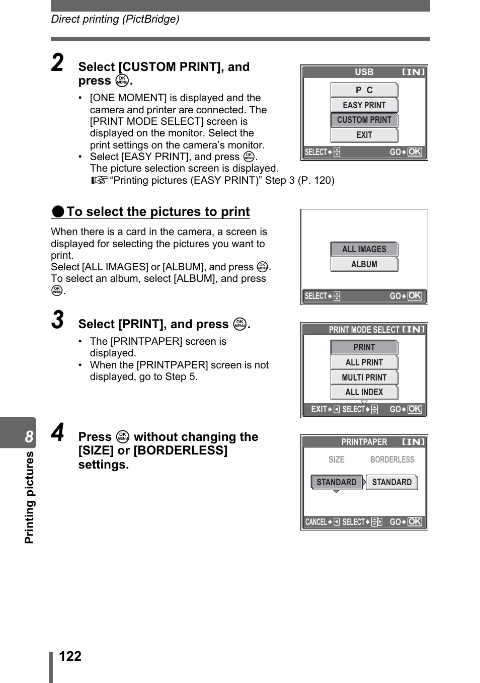 P. 122 t, P. 122) | Olympus SP-500 UZ User Manual | Page 122 / 189