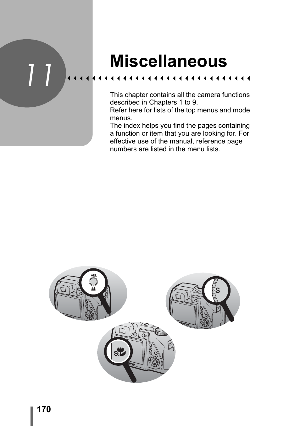 11 miscellaneous, Miscellaneous, P. 170 | Olympus SP-500 UZ User Manual | Page 170 / 189
