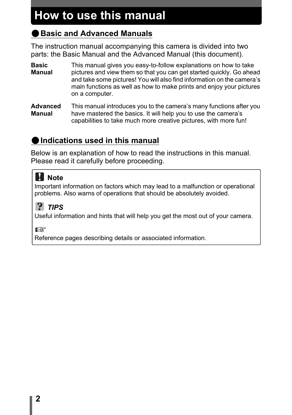 How to use this manual | Olympus SP-500 UZ User Manual | Page 2 / 189