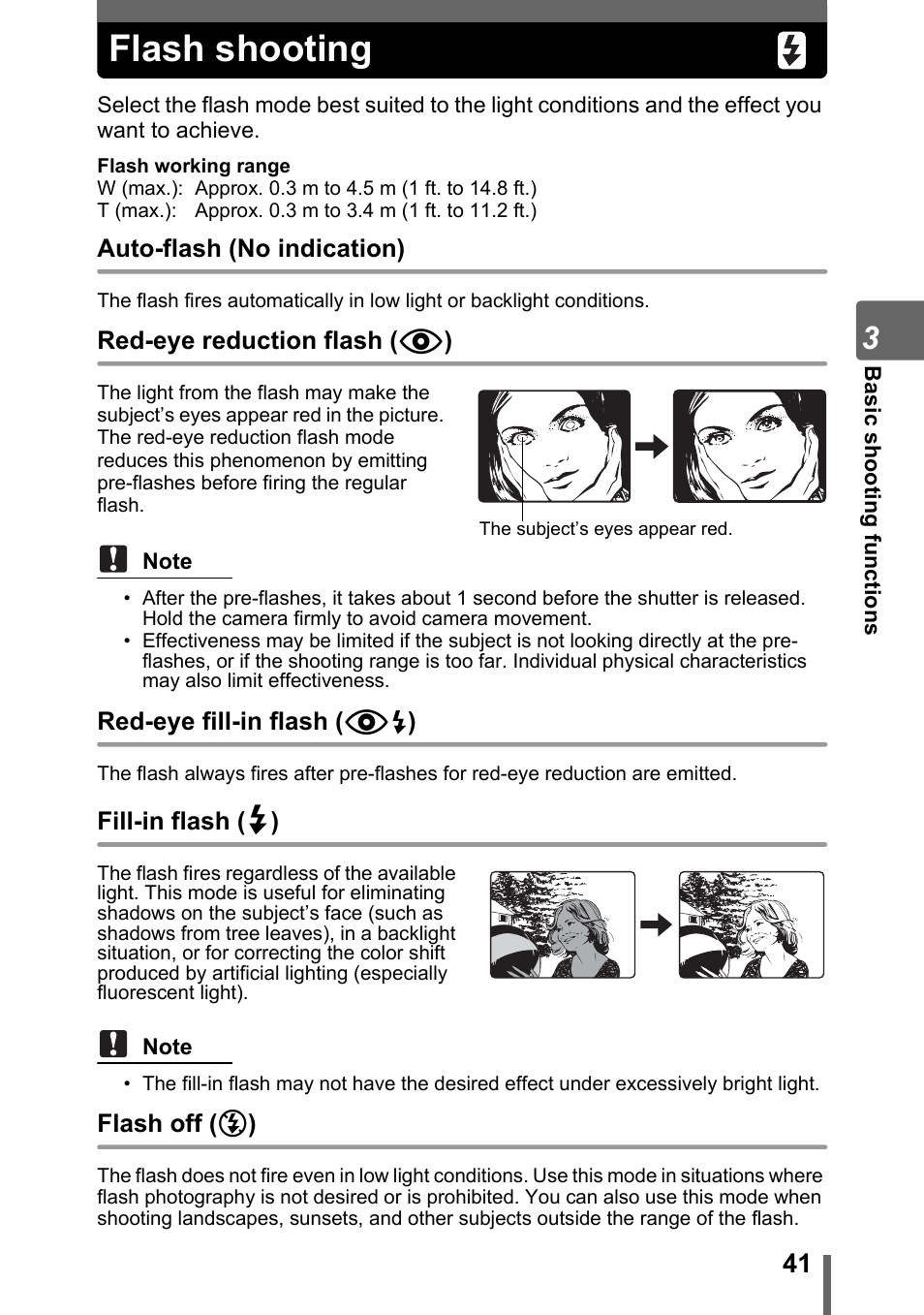 Flash shooting, Gp. 41 | Olympus SP-500 UZ User Manual | Page 41 / 189