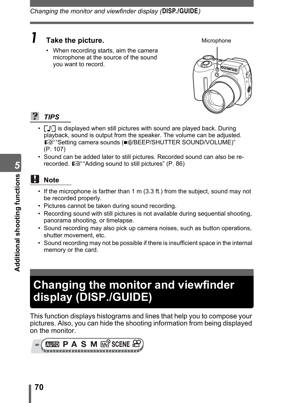 P. 70 | Olympus SP-500 UZ User Manual | Page 70 / 189