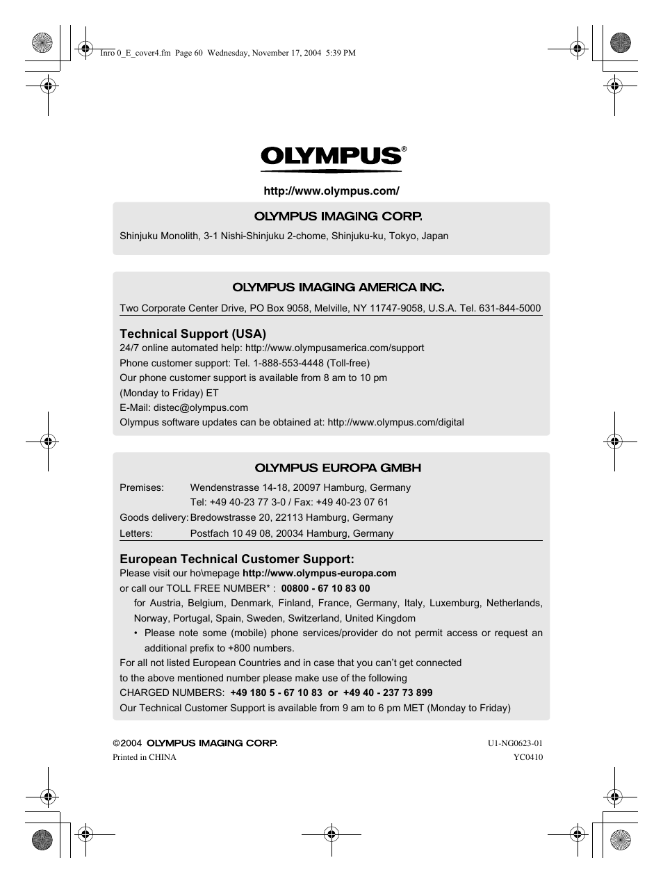 Olympus mrobe 100 User Manual | Page 180 / 180