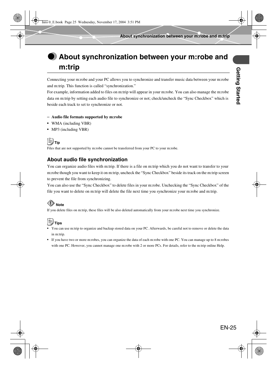 En-25 | Olympus mrobe 100 User Manual | Page 25 / 180