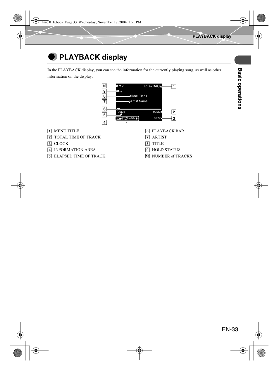 Playback display, En-33 | Olympus mrobe 100 User Manual | Page 33 / 180