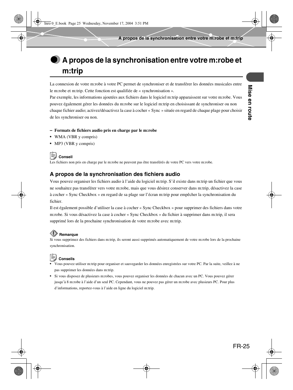 Fr-25 | Olympus mrobe 100 User Manual | Page 83 / 180