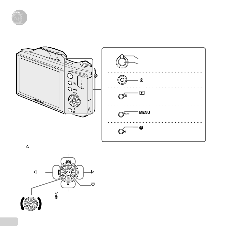 Camera settings, Using the buttons, 6 en | Olympus SZ-11 User Manual | Page 6 / 80