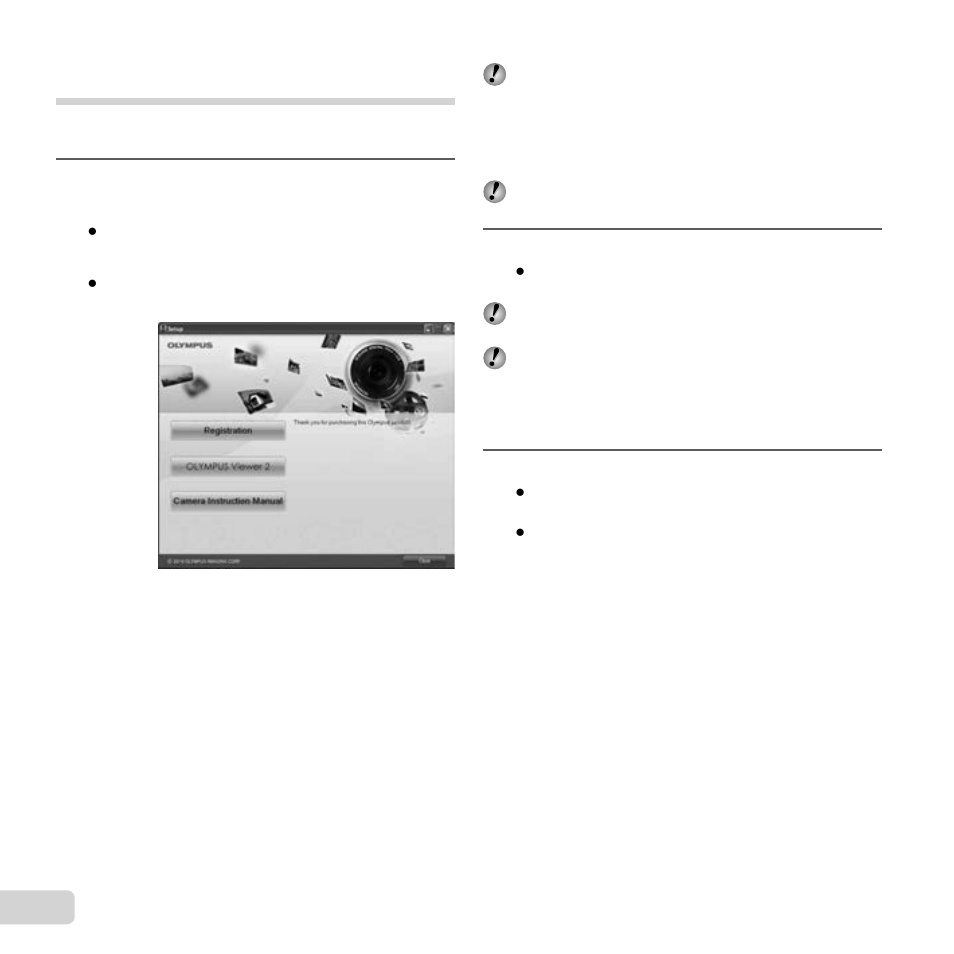44 en, Installing the pc software and registering user | Olympus SP-820UZ iHS User Manual | Page 44 / 76