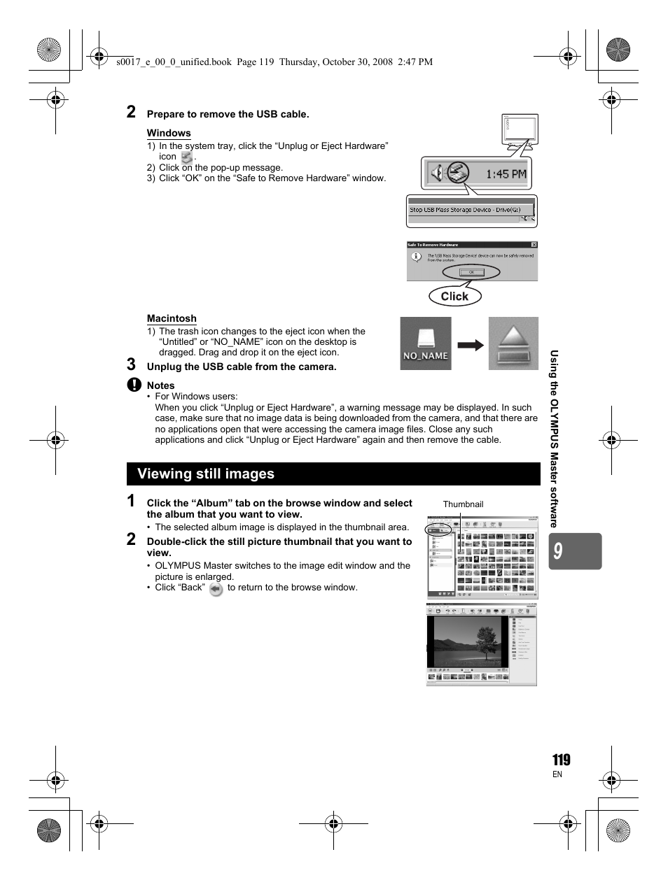 Viewing still images | Olympus E-30 User Manual | Page 119 / 156
