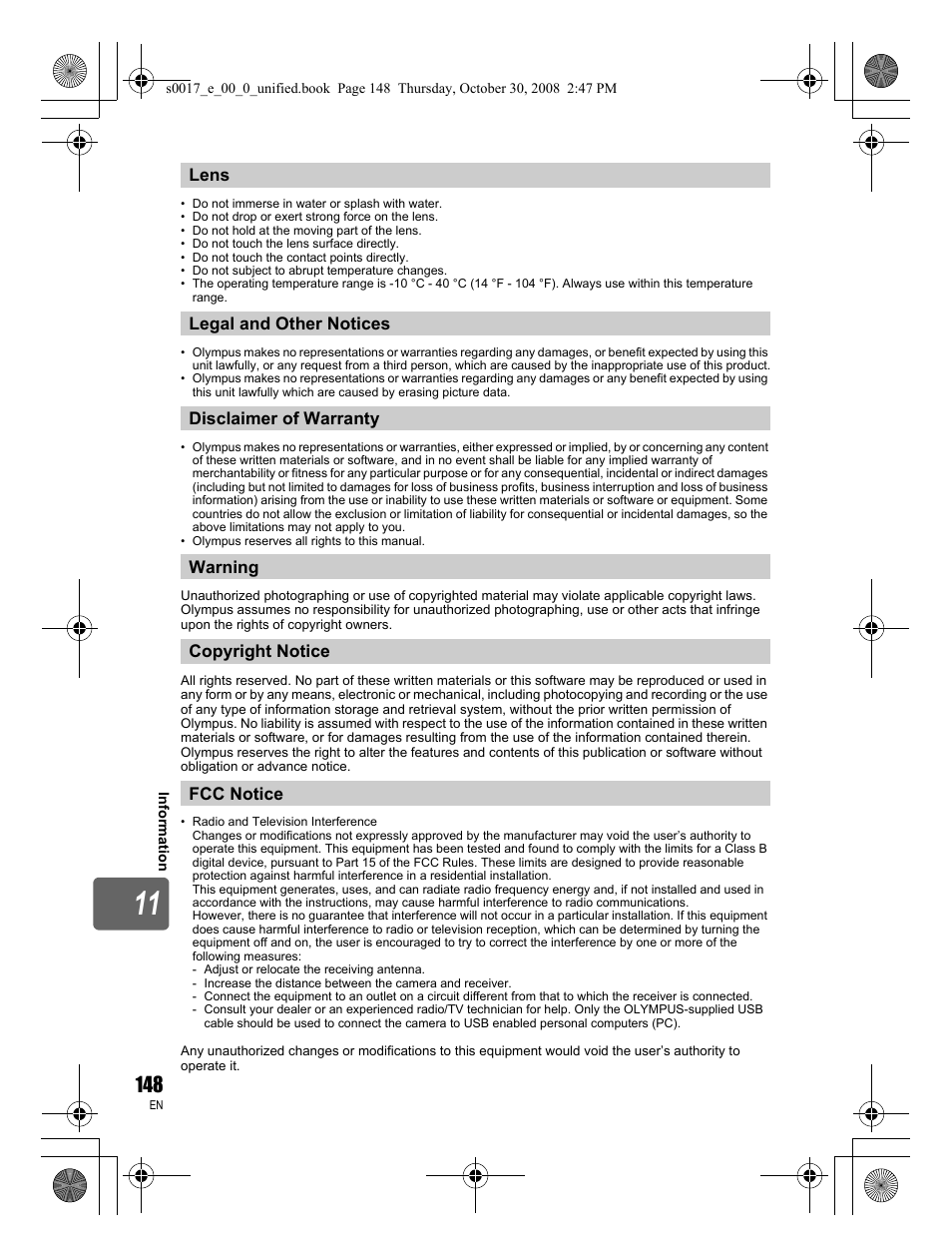 Olympus E-30 User Manual | Page 148 / 156