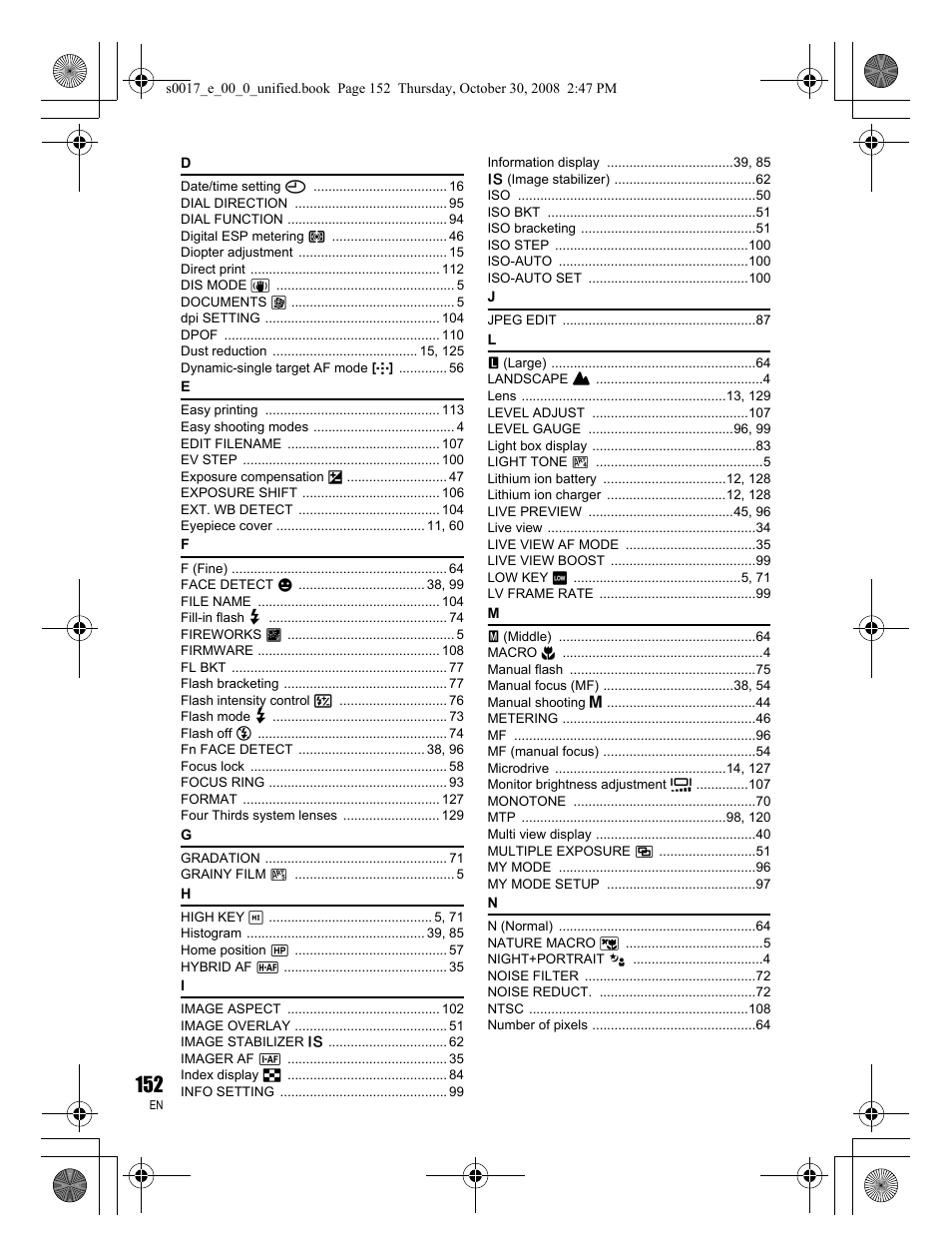 Olympus E-30 User Manual | Page 152 / 156