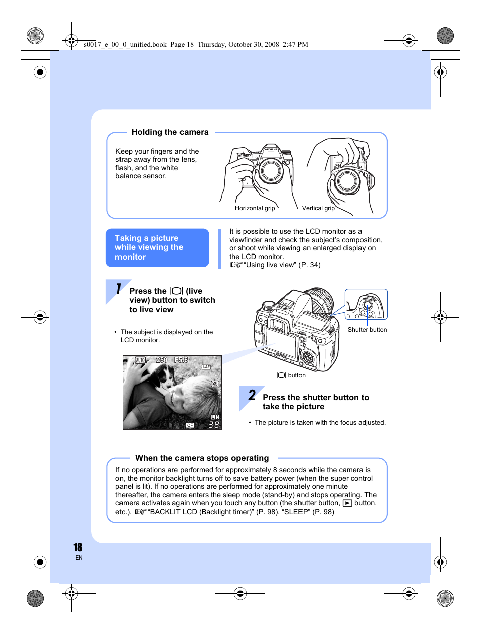 Olympus E-30 User Manual | Page 18 / 156
