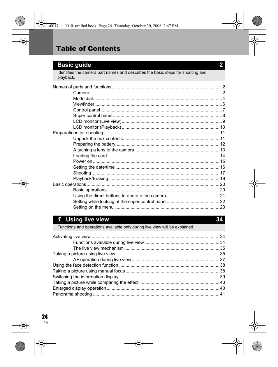 Olympus E-30 User Manual | Page 24 / 156