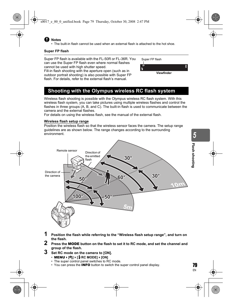 Shooting with the olympus wireless rc flash system | Olympus E-30 User Manual | Page 79 / 156