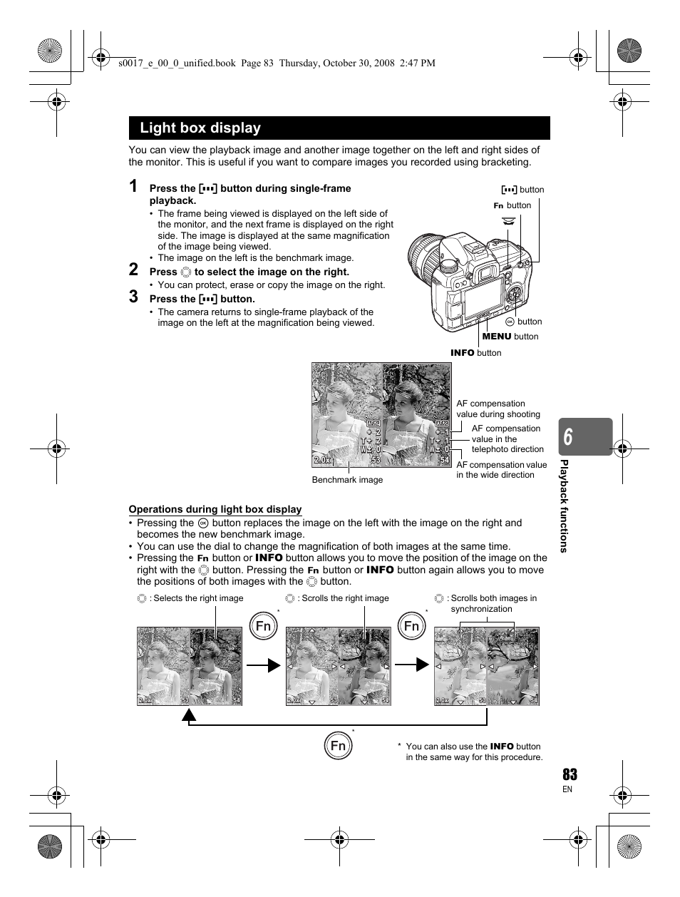 Light box display | Olympus E-30 User Manual | Page 83 / 156