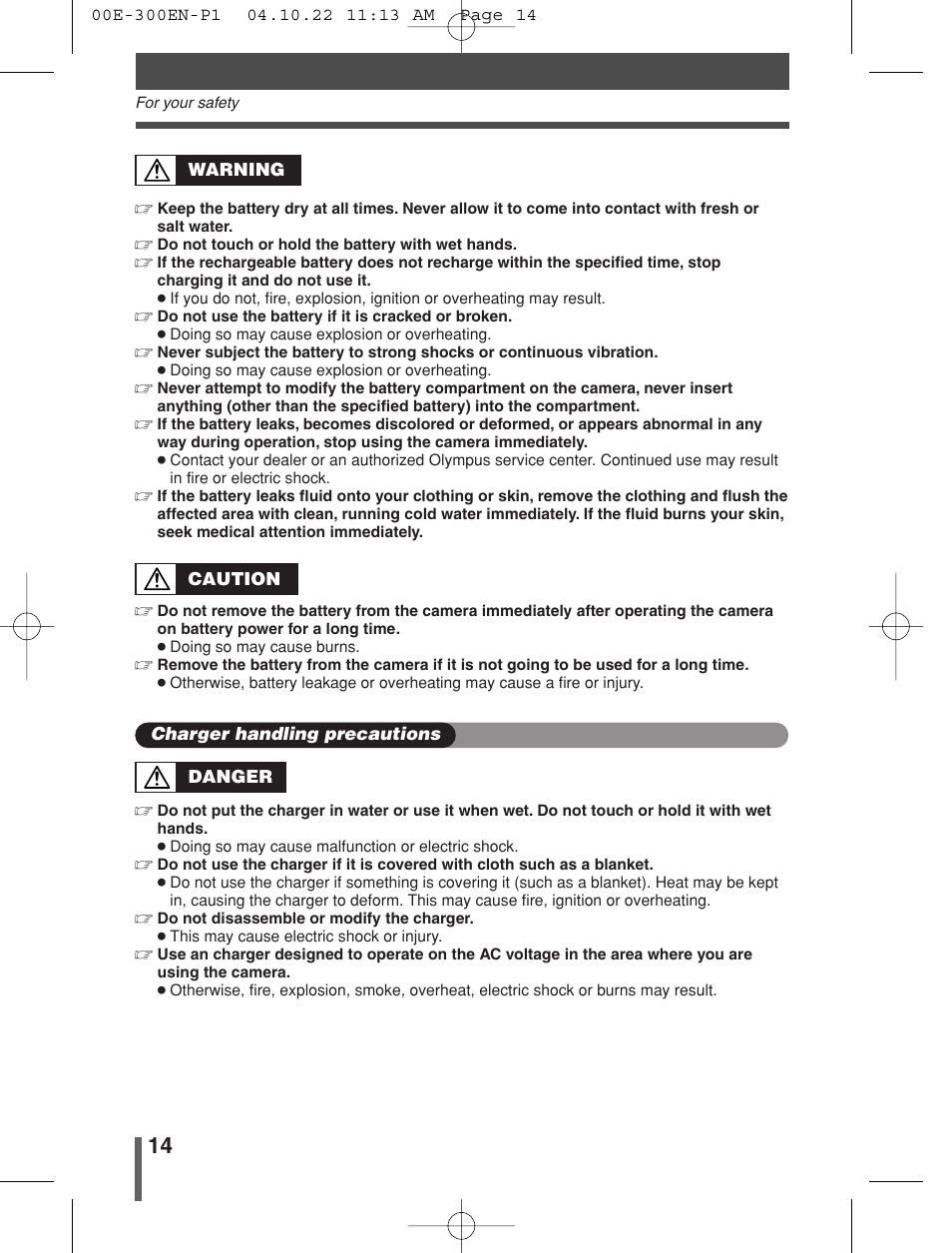Olympus EVOLT E-300 User Manual | Page 14 / 212