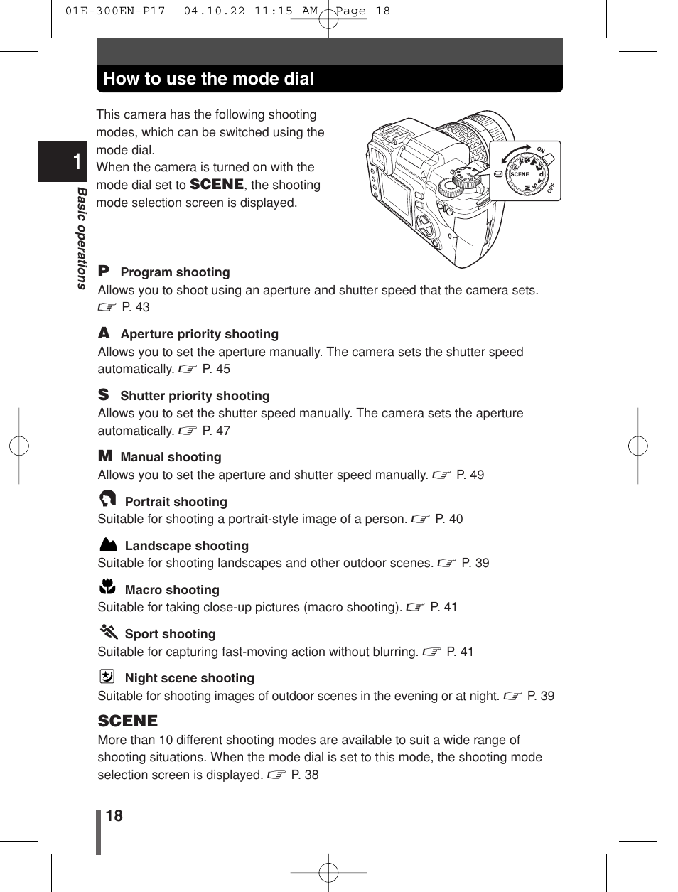 How to use the mode dial | Olympus EVOLT E-300 User Manual | Page 18 / 212