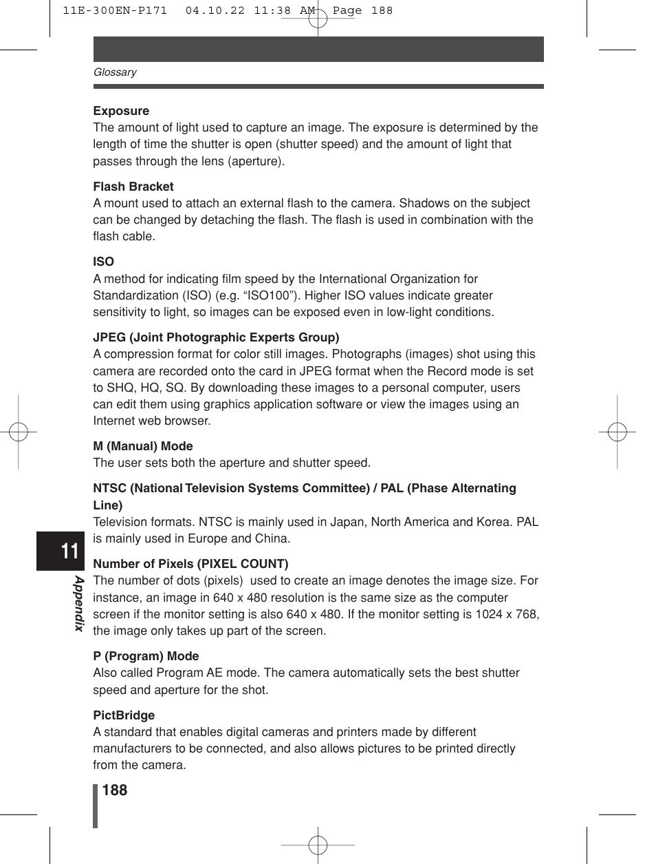 Olympus EVOLT E-300 User Manual | Page 188 / 212