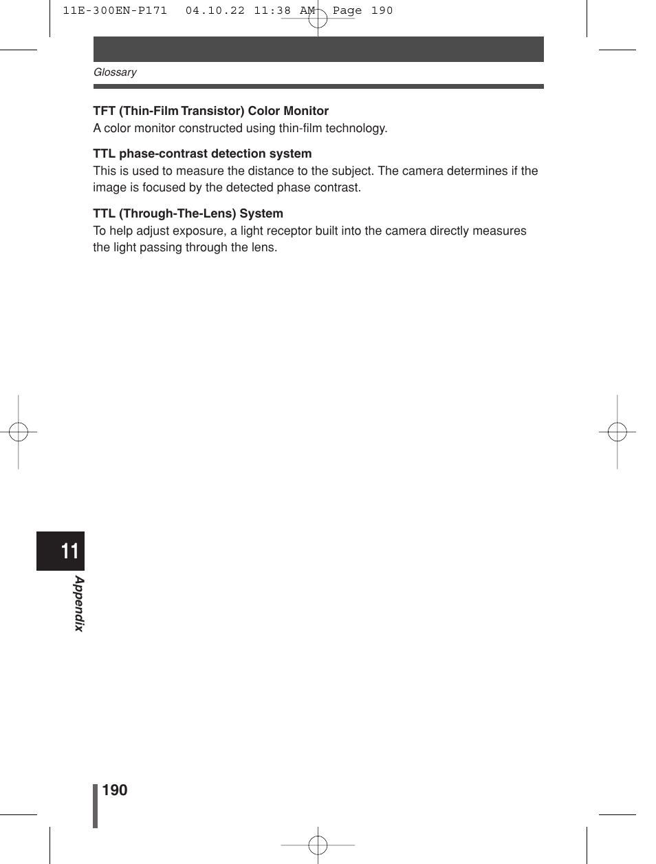 Olympus EVOLT E-300 User Manual | Page 190 / 212
