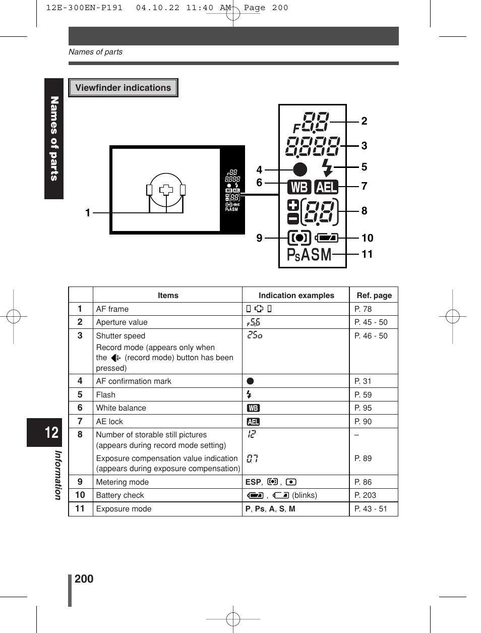 Olympus EVOLT E-300 User Manual | Page 200 / 212