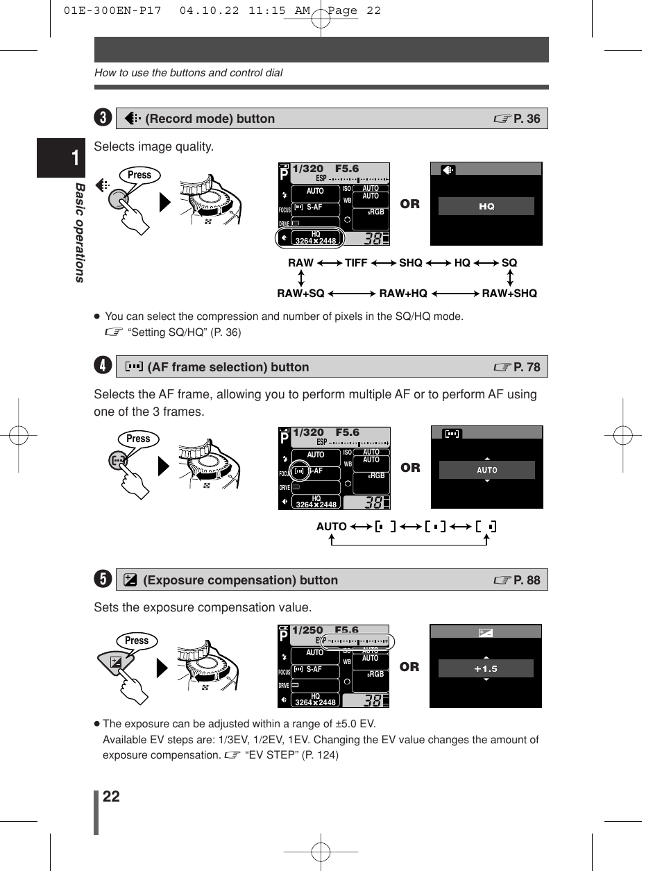 Olympus EVOLT E-300 User Manual | Page 22 / 212