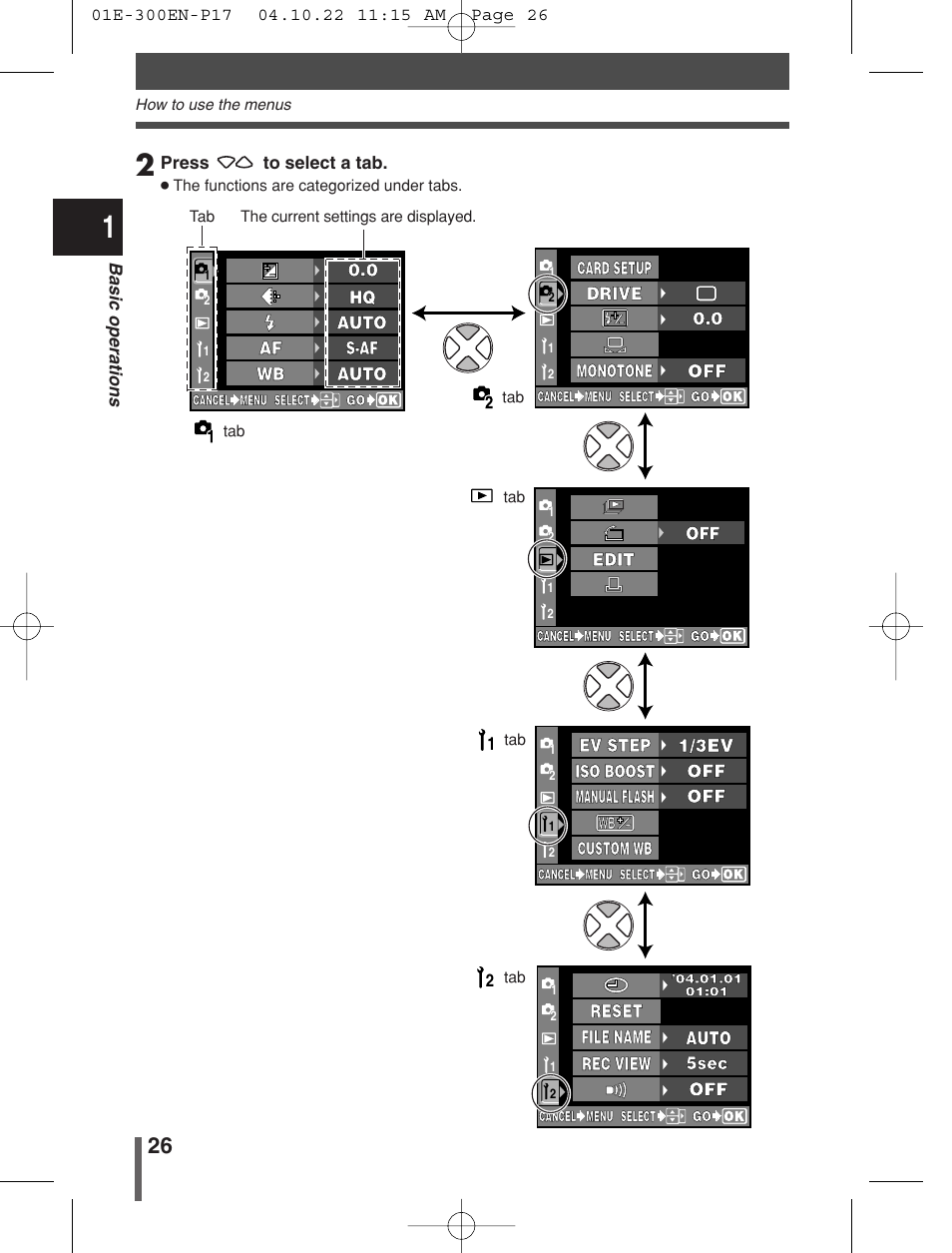 Olympus EVOLT E-300 User Manual | Page 26 / 212