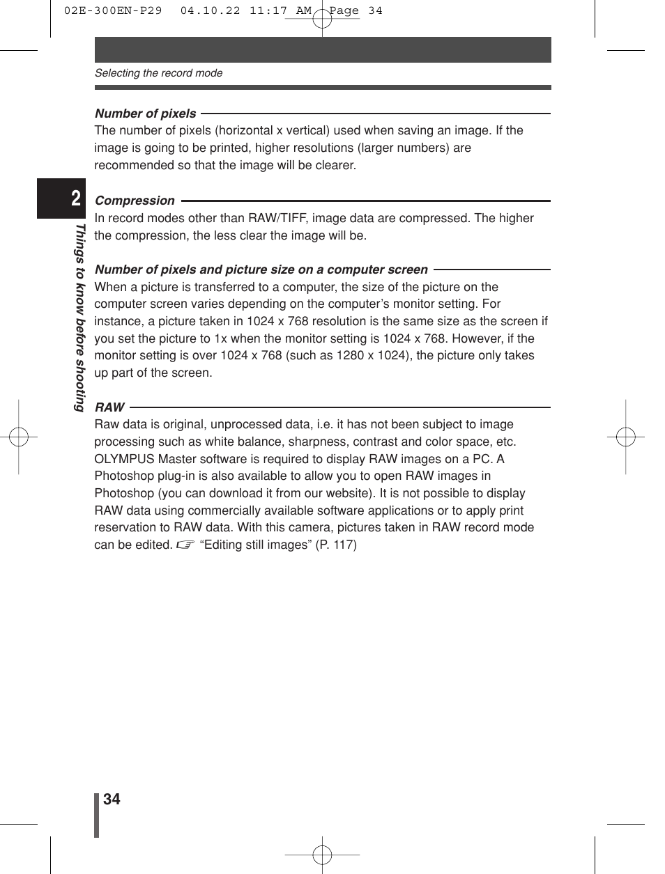 Olympus EVOLT E-300 User Manual | Page 34 / 212