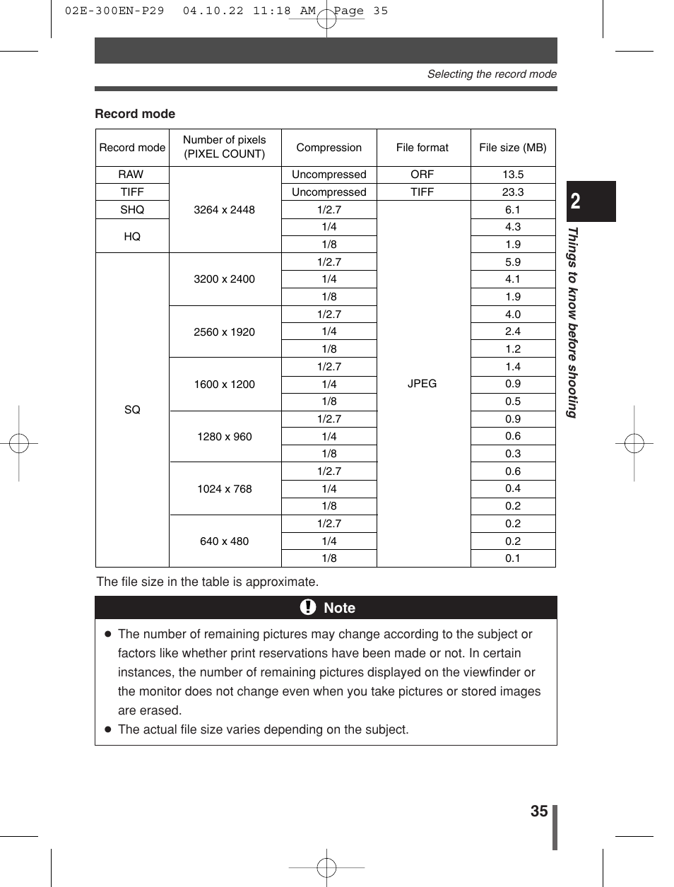 Olympus EVOLT E-300 User Manual | Page 35 / 212