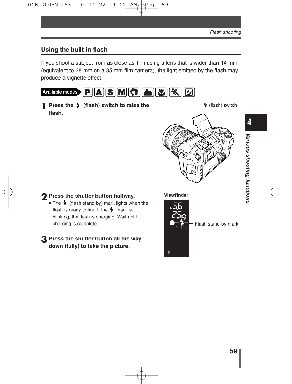 P a s m | Olympus EVOLT E-300 User Manual | Page 59 / 212