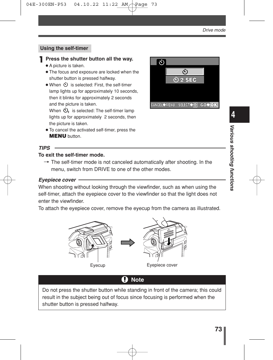 Olympus EVOLT E-300 User Manual | Page 73 / 212