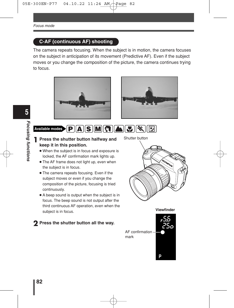 P a s m | Olympus EVOLT E-300 User Manual | Page 82 / 212