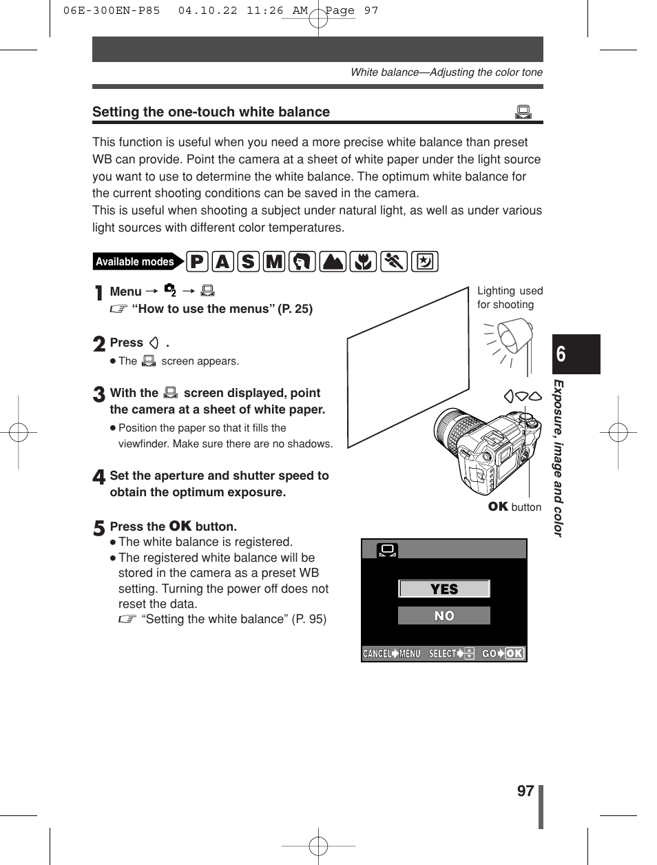 P a s m | Olympus EVOLT E-300 User Manual | Page 97 / 212