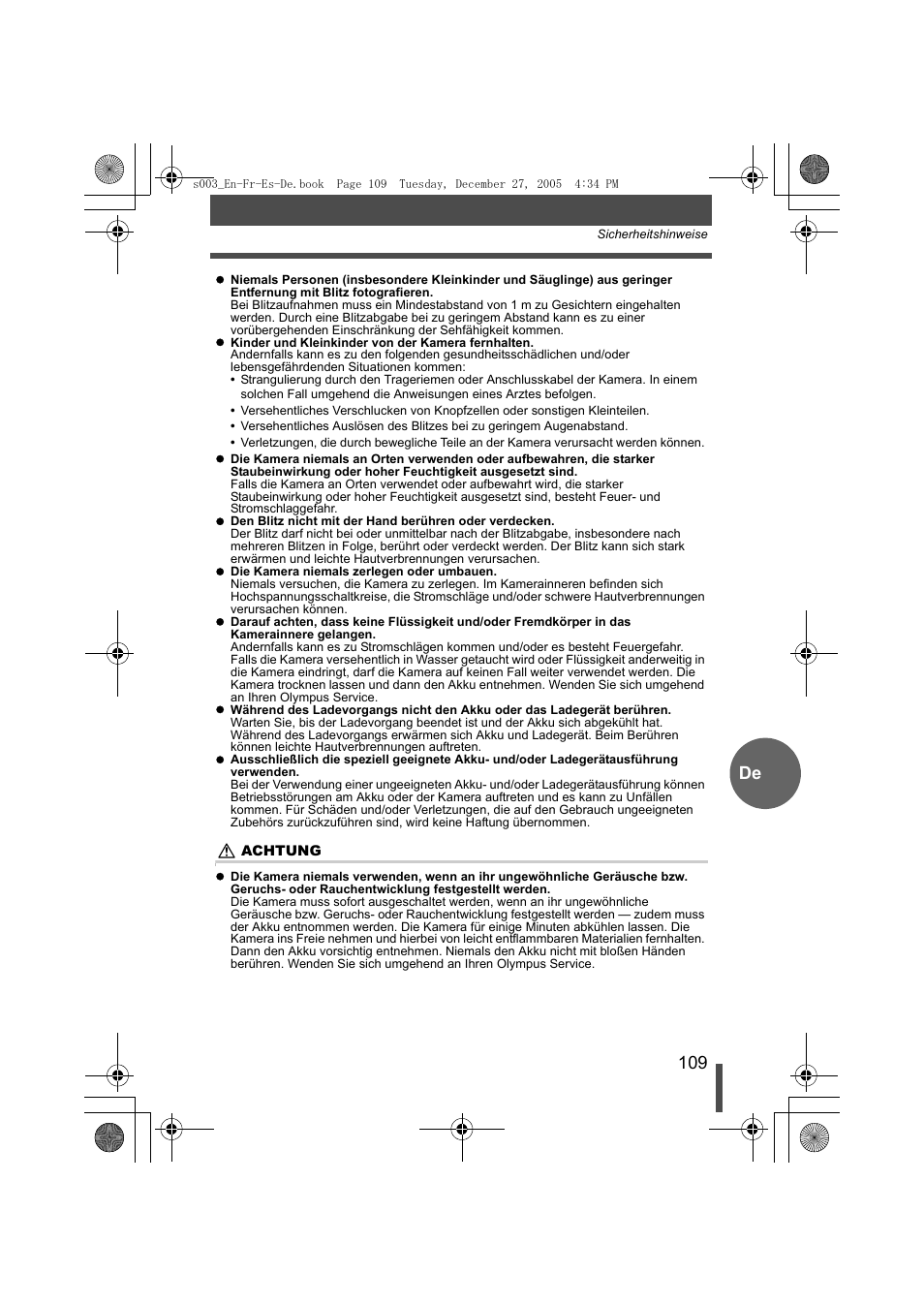 Olympus EVOLT E-330 User Manual | Page 109 / 116